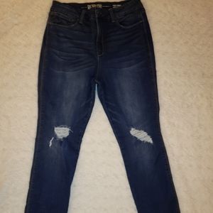 Rewash distressed dark wash skinny jeans sz 30